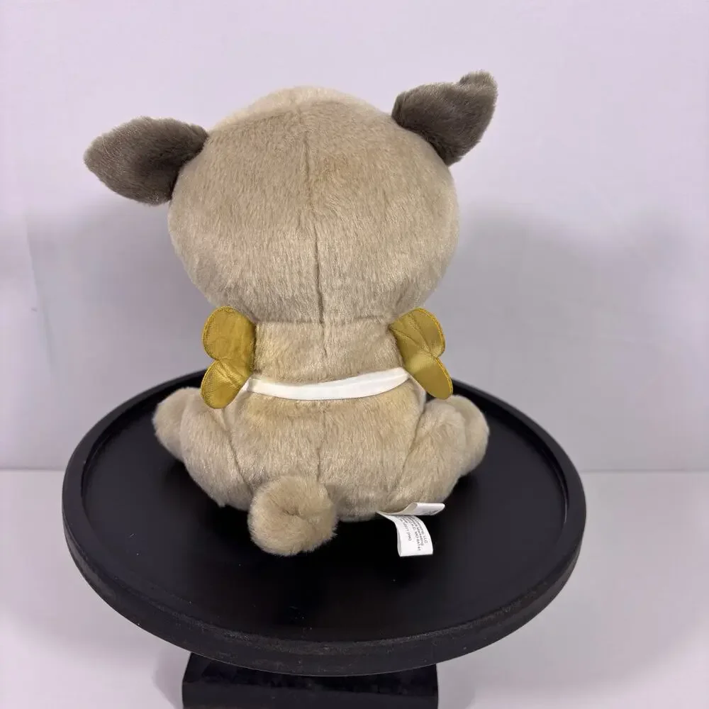 Hallmark Pug Plush Stuffed Animal w/ Heart Angel Wings 8” Cute Dog Valentine